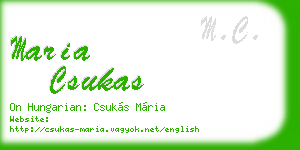 maria csukas business card